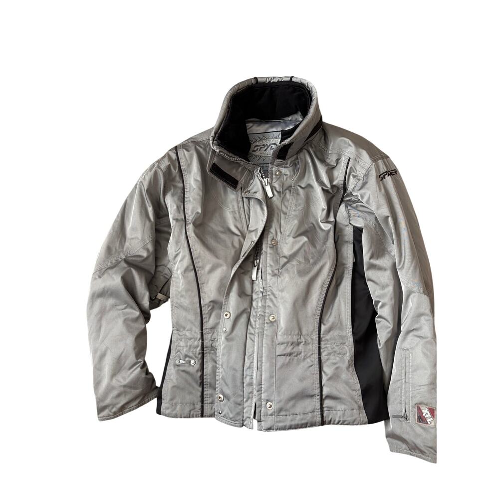Vintage 90s Spyder Silver Ski Jacket Thinsulate LiteLoft 8 - No Hood